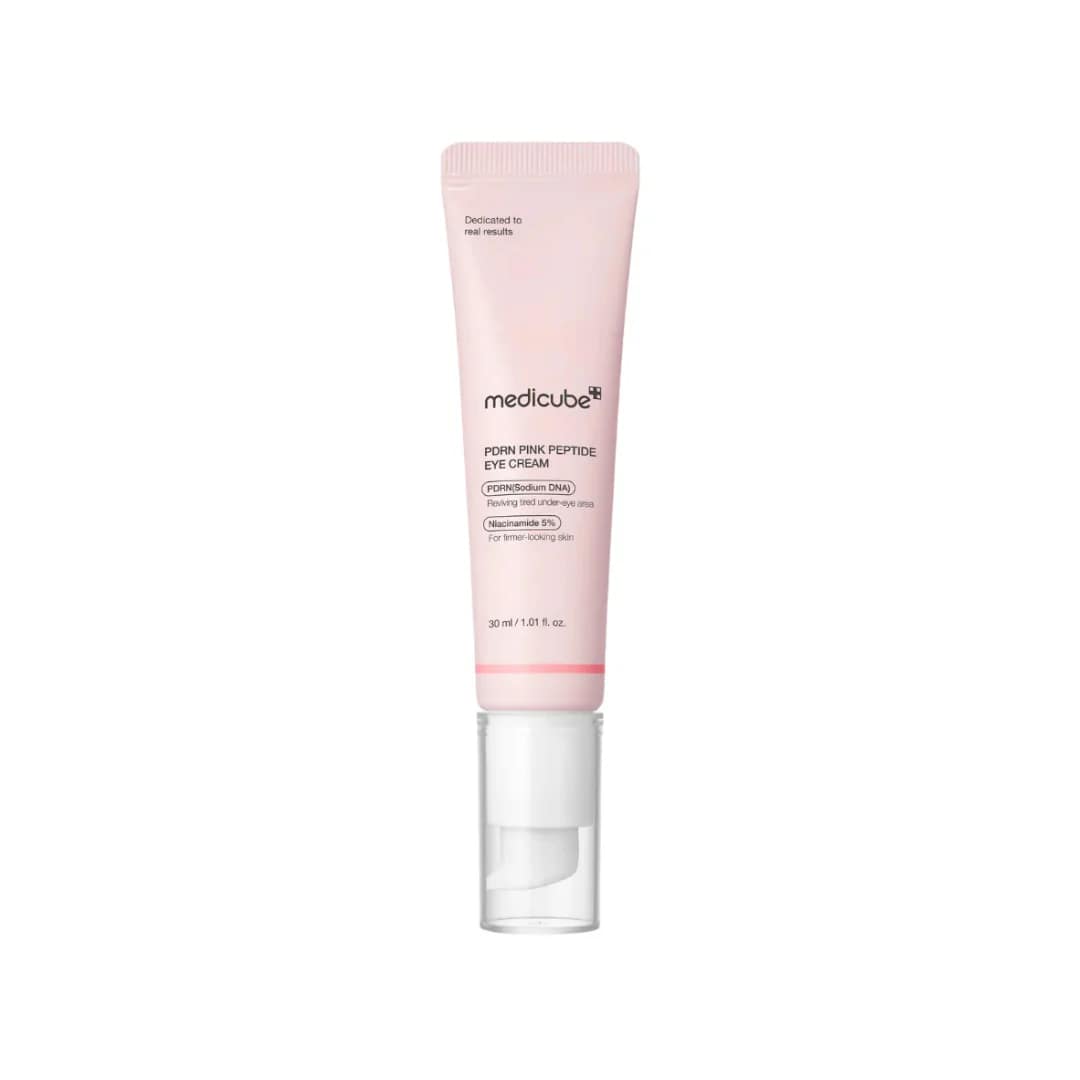 Crema de ojos PDRN Pink Peptide con péptidos y colágeno, reafirma, hidrata y suaviza líneas de expresión, 30ml.